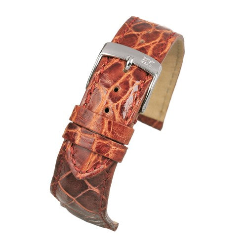 16mm Brown Genuine Crocodile Exotic Leather Watch Strap | Chrono Straps UK