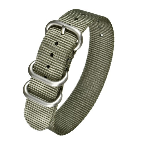 20mm Grey Nylon\Woven Military Watch Strap | Chrono Straps UK