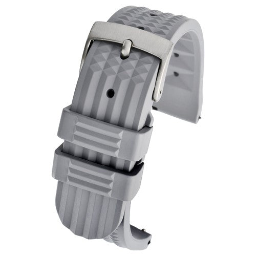 20mm Grey Rubber\Resin Quick Release Watch Strap | Chrono Straps UK