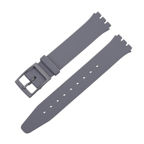 12mm Grey Silicone Brand Compatible Watch Strap | Chrono Straps UK