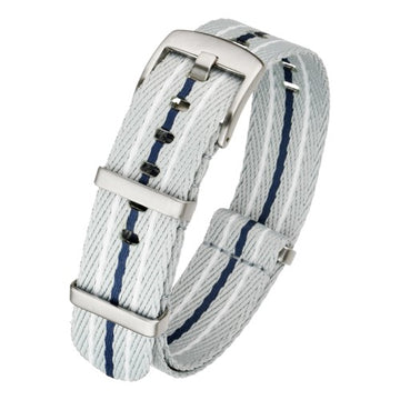 22mm Grey/Blue Nylon\Woven Military Watch Strap | Chrono Straps UK