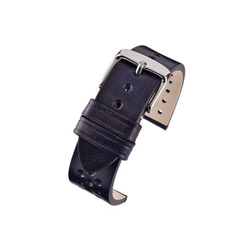 22mm Blue Leather Premium Watch Strap | Chrono Straps UK