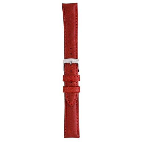 16mm Morellato Red Leather Watch Strap | Chrono Straps UK
