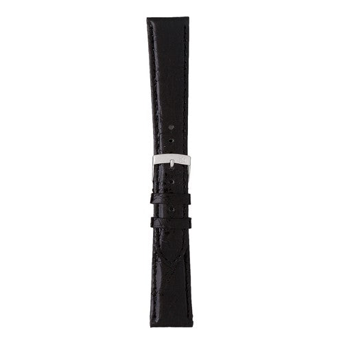 18mm Morellato Black Genuine Crocodile Watch Strap | Chrono Straps UK