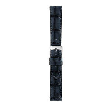 22mm Morellato Blue Leather Watch Strap | Chrono Straps UK