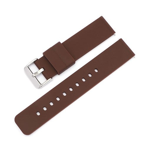 16mm Brown Silicone Quick Release Watch Strap | Chrono Straps UK