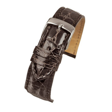 18mm Brown Genuine Crocodile Exotic Leather Watch Strap | Chrono Straps UK
