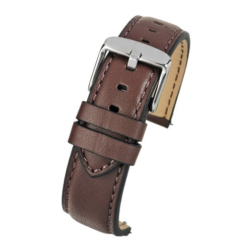 22mm Brown Leather Quick Release Watch Strap | Chrono Straps UK