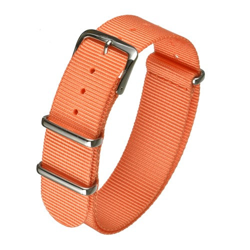 20mm Orange Nylon\Woven Military Watch Strap | Chrono Straps UK