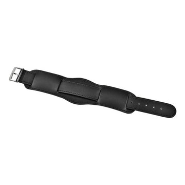 18mm Black Leather Military Watch Strap | Chrono Straps UK