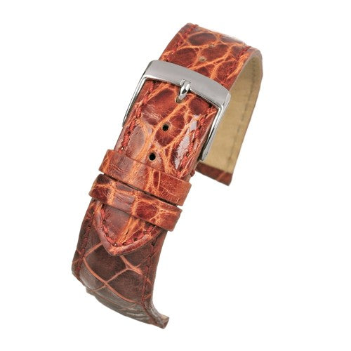 18mm Brown Genuine Crocodile Exotic Leather Watch Strap | Chrono Straps UK