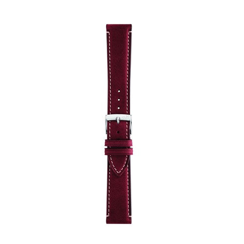 20mm Morellato Red Leather Watch Strap | Chrono Straps UK