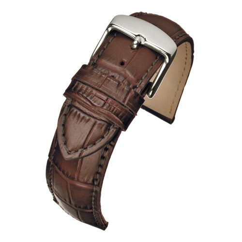22mm Brown Leather Premium Watch Strap | Chrono Straps UK