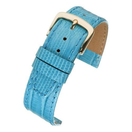 22mm Blue Leather Essential Watch Strap | Chrono Straps UK