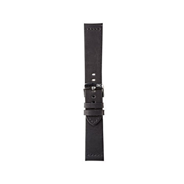 24mm Morellato Black Leather Watch Strap | Chrono Straps UK