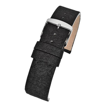12mm Black Vegan Friendly Vegan / Eco Watch Strap | Chrono Straps UK