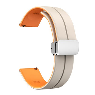 20mm Cream Silicone Quick Release Watch Strap | Chrono Straps UK