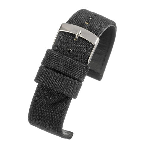 20mm Black Nylon\Woven Essential Watch Strap | Chrono Straps UK