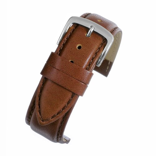 20mm Brown Leather Essential Watch Strap | Chrono Straps UK
