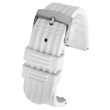 20mm White Rubber\Resin Quick Release Watch Strap | Chrono Straps UK
