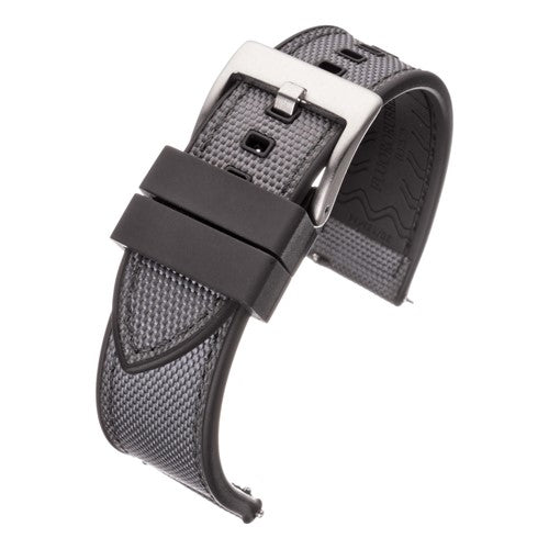20mm Grey/Black Nylon\Woven Quick Release Watch Strap | Chrono Straps UK