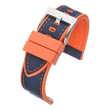 22mm Blue/Orange Nylon\Woven Quick Release Watch Strap | Chrono Straps UK