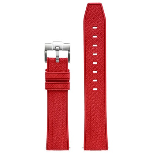 20mm Red Silicone Divers / Rubber / Silicone Watch Strap | Chrono Straps UK