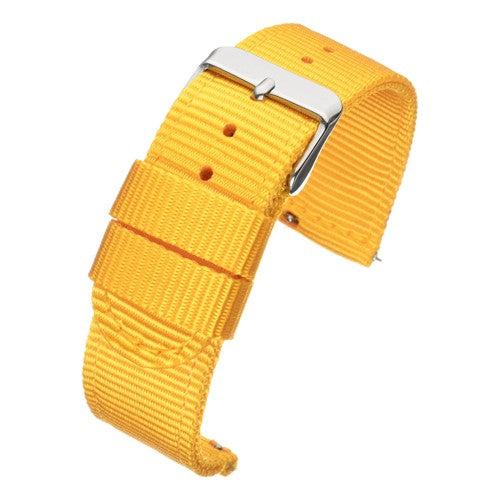 24mm Yellow Nylon\Woven Quick Release Watch Strap | Chrono Straps UK