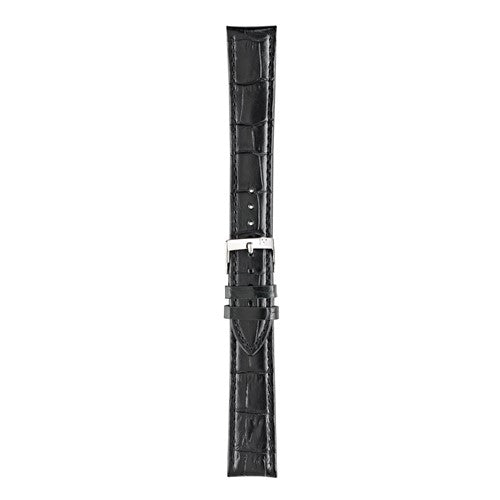 16mm Morellato Black Leather Watch Strap | Chrono Straps UK