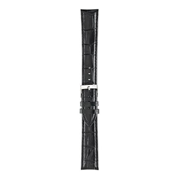 16mm Morellato Black Leather Watch Strap | Chrono Straps UK