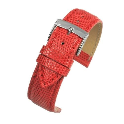 14mm Red Genuine Lizard Exotic Leather Watch Strap | Chrono Straps UK