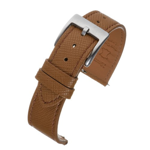 21mm Brown Leather Quick Release Watch Strap | Chrono Straps UK