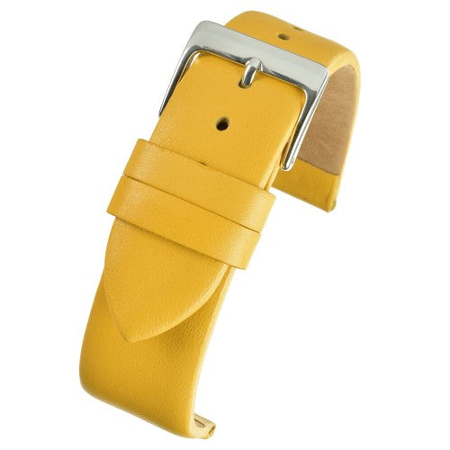 14mm Yellow Leather Extra Long Watch Strap | Chrono Straps UK