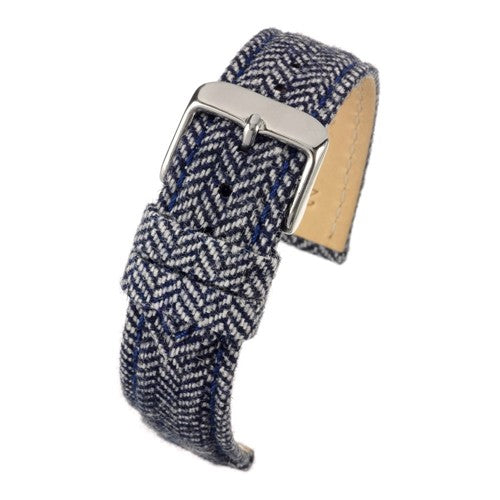 18mm Blue Nylon\Woven Premium Watch Strap | Chrono Straps UK