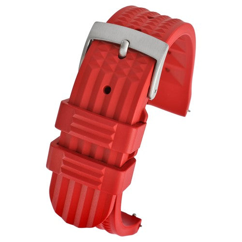 20mm Red Rubber\Resin Quick Release Watch Strap | Chrono Straps UK
