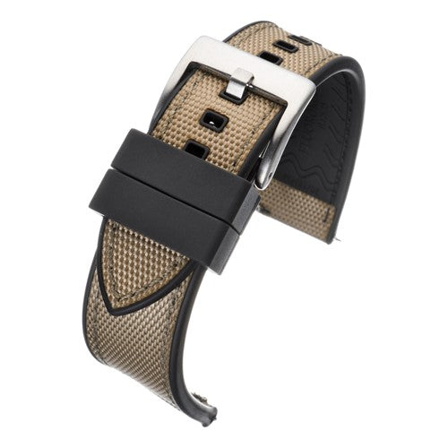 20mm Cream/Black Nylon\Woven Quick Release Watch Strap | Chrono Straps UK