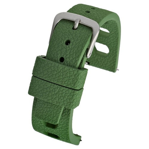 22mm Green Rubber\Resin Quick Release Watch Strap | Chrono Straps UK