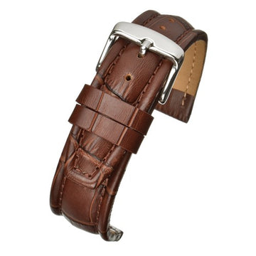 20mm Brown Leather Essential Watch Strap | Chrono Straps UK
