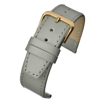 16mm Grey Leather Budget Watch Strap | Chrono Straps UK