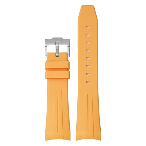 22mm Yellow Silicone Curved End Watch Strap | Chrono Straps UK