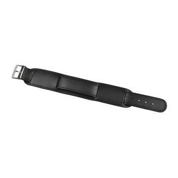 18mm Black Leather Military Watch Strap | Chrono Straps UK