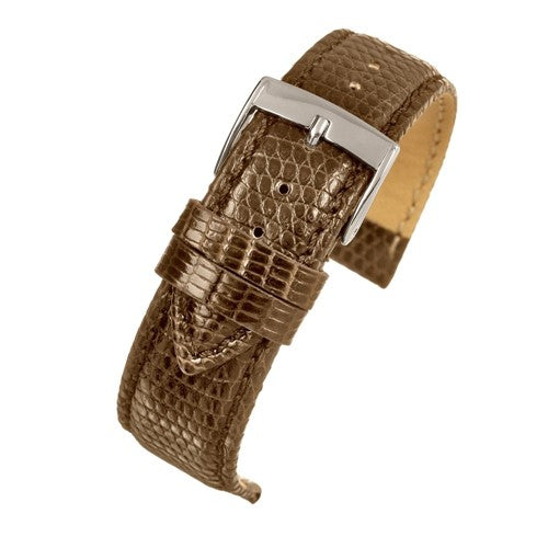 18mm Brown Genuine Lizard Exotic Leather Watch Strap | Chrono Straps UK