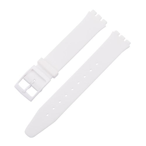 17mm White Silicone Brand Compatible Watch Strap | Chrono Straps UK