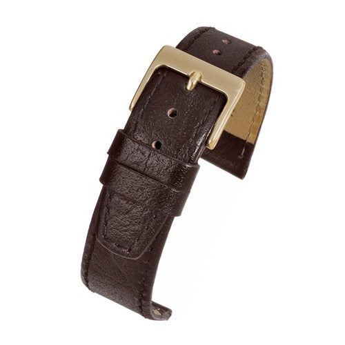 17mm Brown Leather Essential Watch Strap | Chrono Straps UK