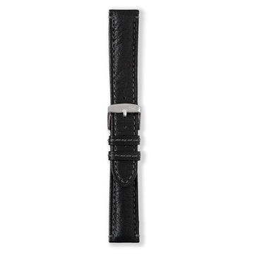 20mm Morellato Black Leather Watch Strap | Chrono Straps UK