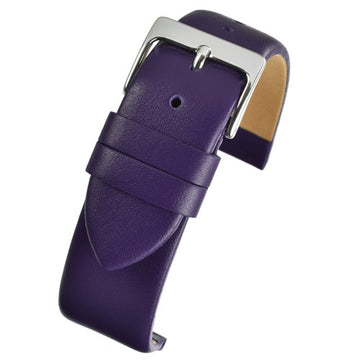28mm Purple Leather Essential Watch Strap | Chrono Straps UK