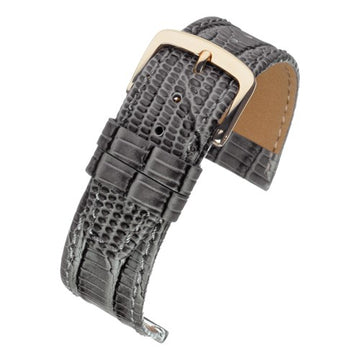22mm Grey Leather Essential Watch Strap | Chrono Straps UK