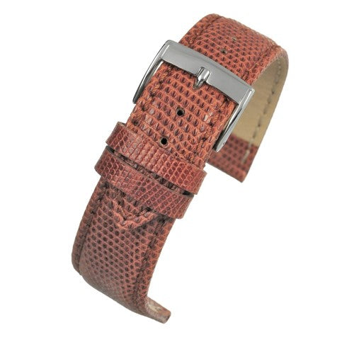 16mm Brown Genuine Lizard Exotic Leather Watch Strap | Chrono Straps UK