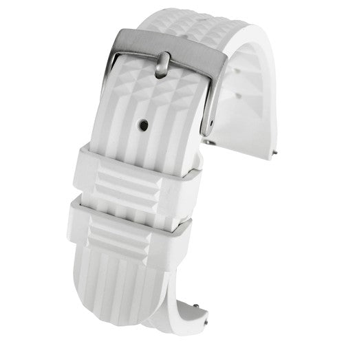 22mm White Rubber\Resin Quick Release Watch Strap | Chrono Straps UK