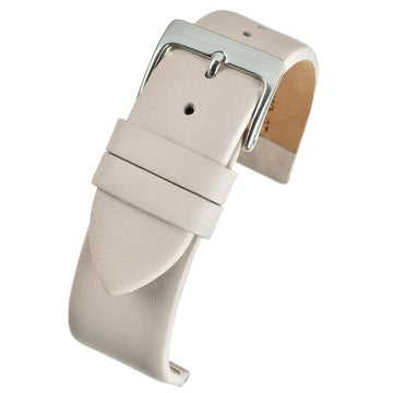 28mm Cream Leather Essential Watch Strap | Chrono Straps UK
